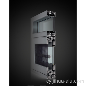 Gorchudd Pwer 6063-T5 Proffiliau Alwminiwm Casement Windows